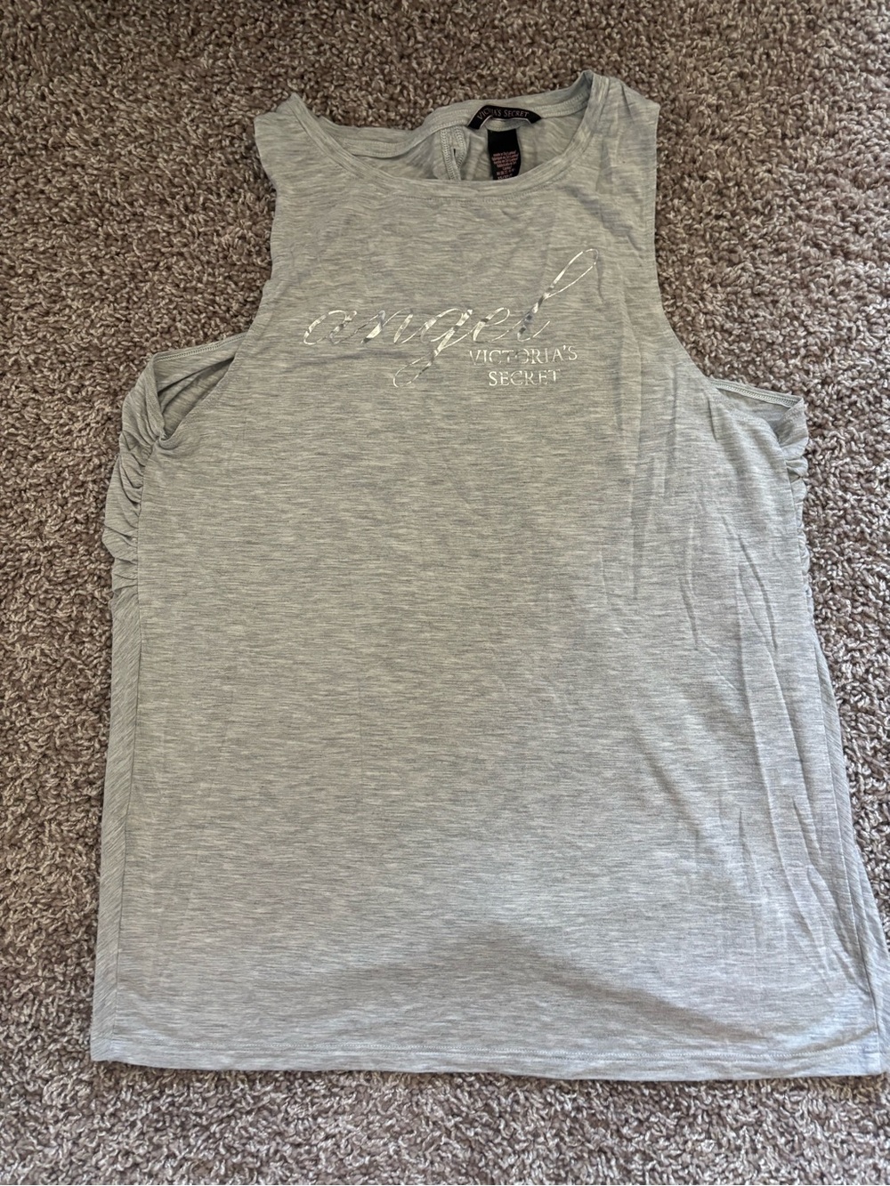 Victoria's Secret Light Gray Logo Tank Top